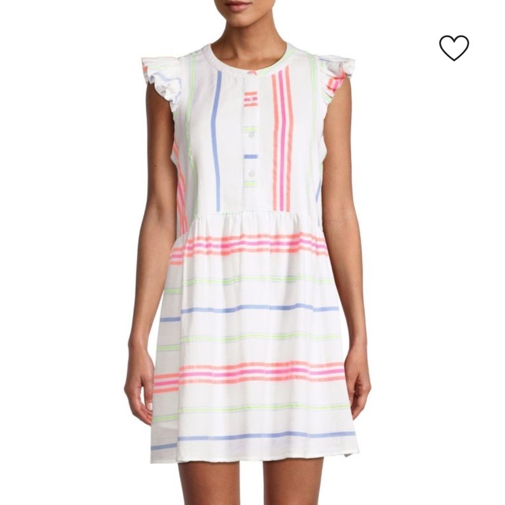 Vineyard Vines Colorful Neon Stripe Midi Dress Women’s Size 8 Summer Vacation